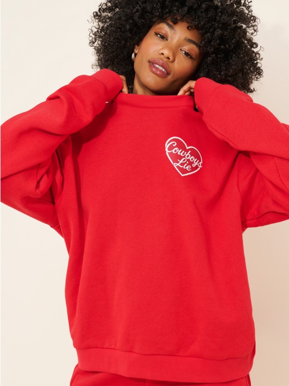 Boys Lie “Cowboys Lie” Not My First Rodeo Kara Crew Neck Sweatshirt